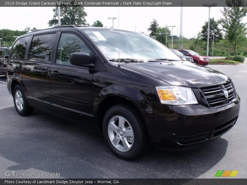 Dark Cordovan Pearlcoat / Dark Slate Gray/Light Shale 2010 Dodge Grand Caravan SE Hero