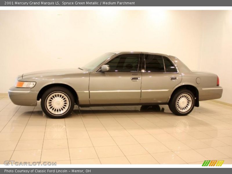Spruce Green Metallic / Medium Parchment 2001 Mercury Grand Marquis LS