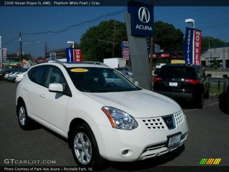 Phantom White Pearl / Gray 2008 Nissan Rogue SL AWD
