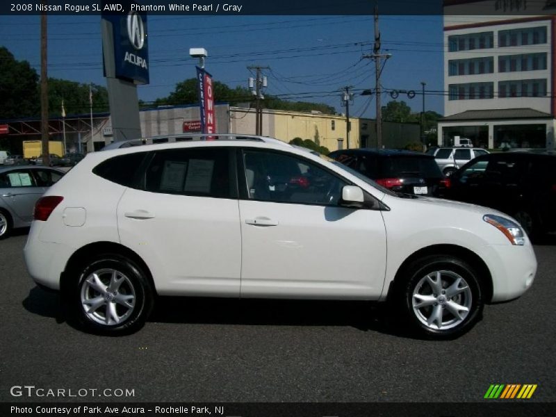 Phantom White Pearl / Gray 2008 Nissan Rogue SL AWD
