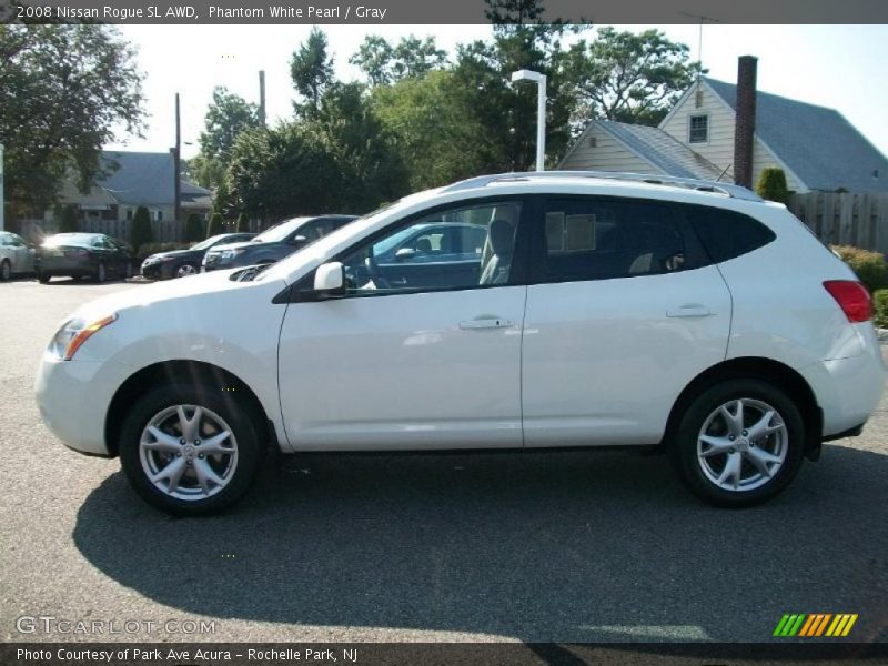 Phantom White Pearl / Gray 2008 Nissan Rogue SL AWD