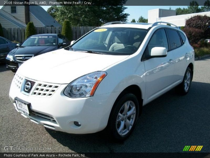 Phantom White Pearl / Gray 2008 Nissan Rogue SL AWD
