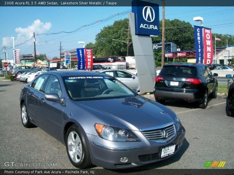 Lakeshore Silver Metallic / Taupe 2008 Acura RL 3.5 AWD Sedan