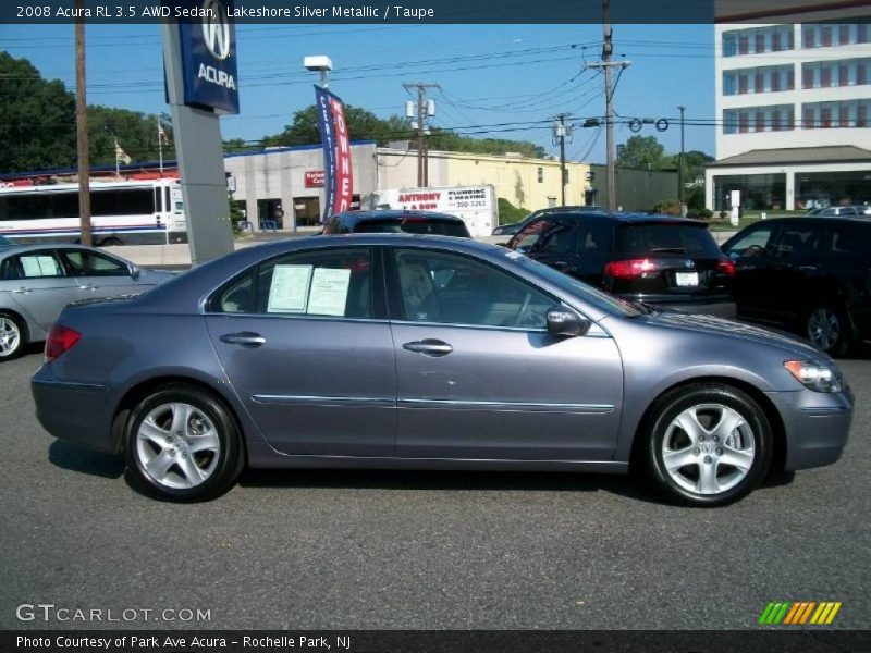 Lakeshore Silver Metallic / Taupe 2008 Acura RL 3.5 AWD Sedan