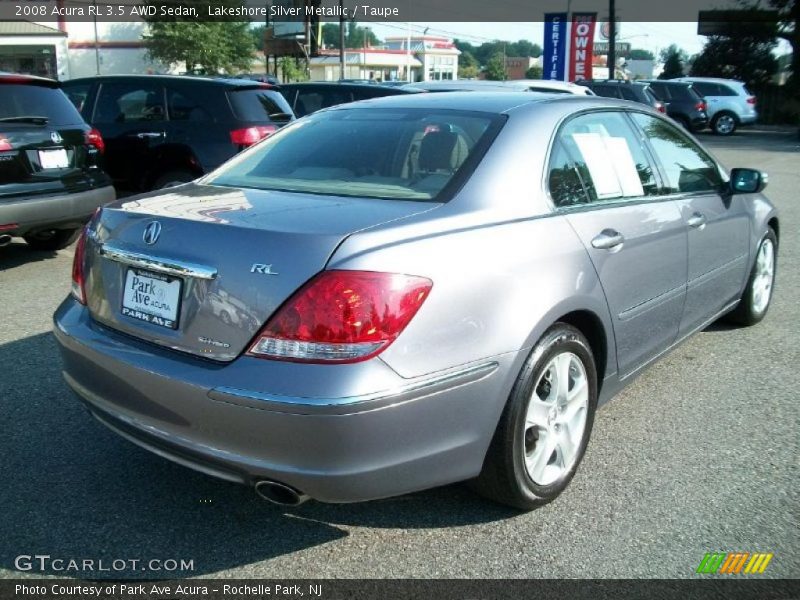 Lakeshore Silver Metallic / Taupe 2008 Acura RL 3.5 AWD Sedan