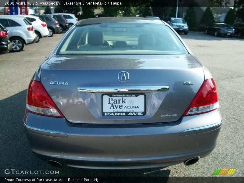 Lakeshore Silver Metallic / Taupe 2008 Acura RL 3.5 AWD Sedan