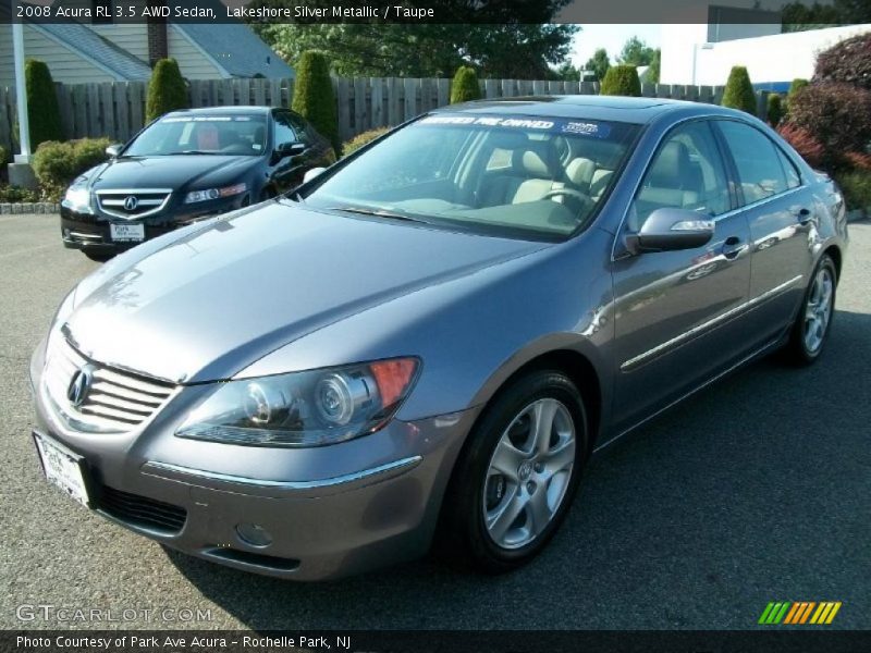 Lakeshore Silver Metallic / Taupe 2008 Acura RL 3.5 AWD Sedan