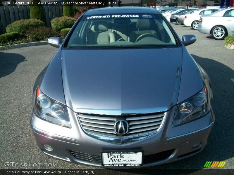 Lakeshore Silver Metallic / Taupe 2008 Acura RL 3.5 AWD Sedan