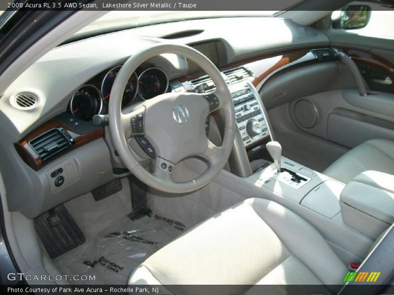 Lakeshore Silver Metallic / Taupe 2008 Acura RL 3.5 AWD Sedan