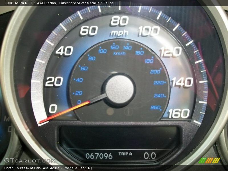 Lakeshore Silver Metallic / Taupe 2008 Acura RL 3.5 AWD Sedan