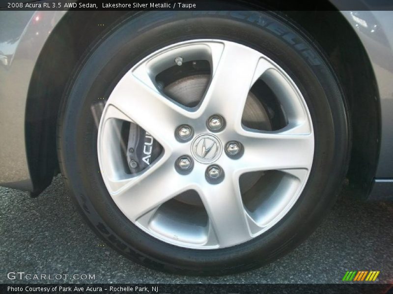 Lakeshore Silver Metallic / Taupe 2008 Acura RL 3.5 AWD Sedan