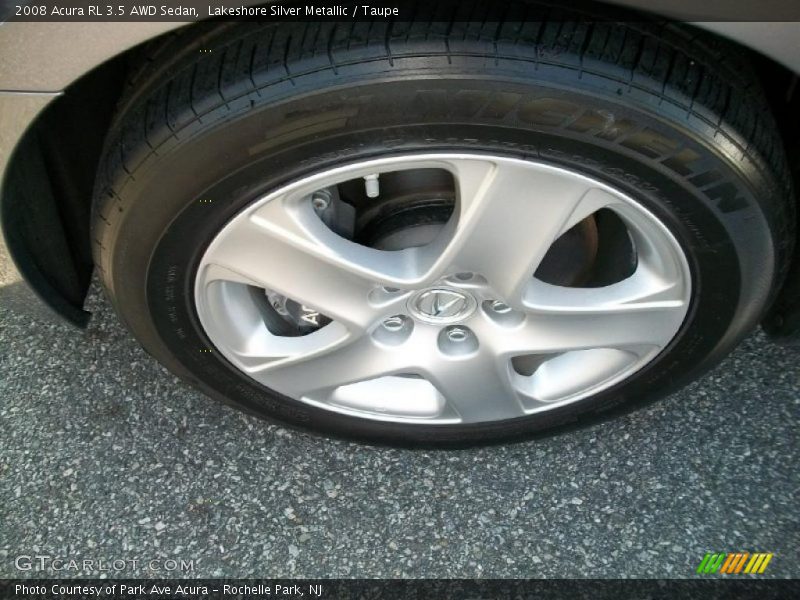 Lakeshore Silver Metallic / Taupe 2008 Acura RL 3.5 AWD Sedan