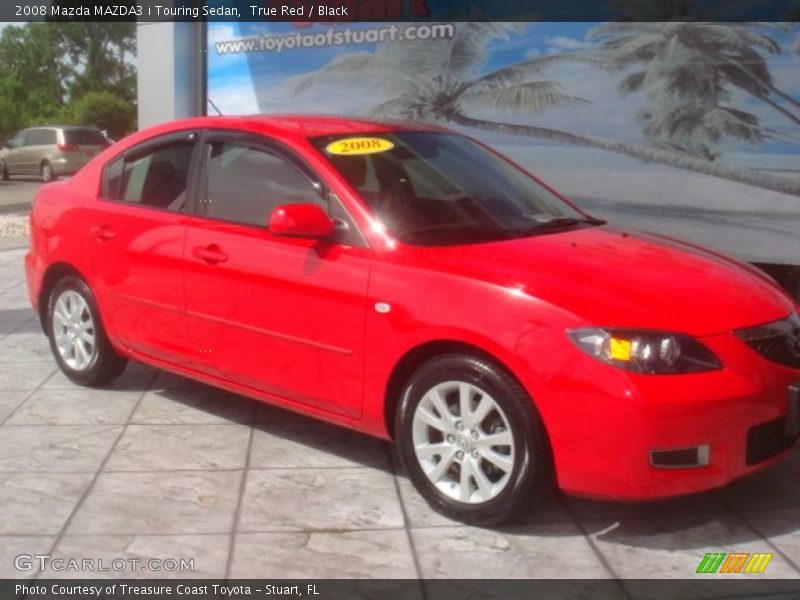 True Red / Black 2008 Mazda MAZDA3 i Touring Sedan