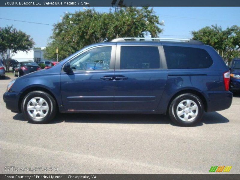 Velvet Blue Metallic / Gray 2008 Kia Sedona LX
