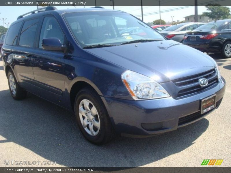 Velvet Blue Metallic / Gray 2008 Kia Sedona LX