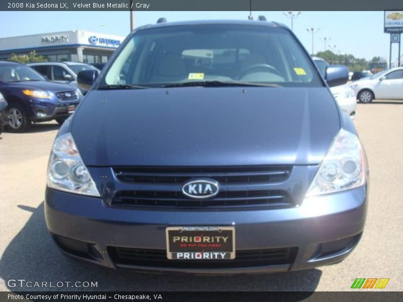 Velvet Blue Metallic / Gray 2008 Kia Sedona LX