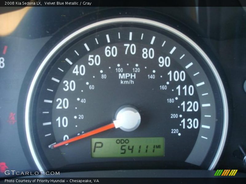 Velvet Blue Metallic / Gray 2008 Kia Sedona LX