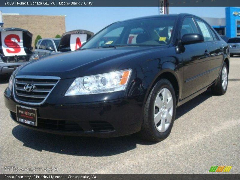 Ebony Black / Gray 2009 Hyundai Sonata GLS V6