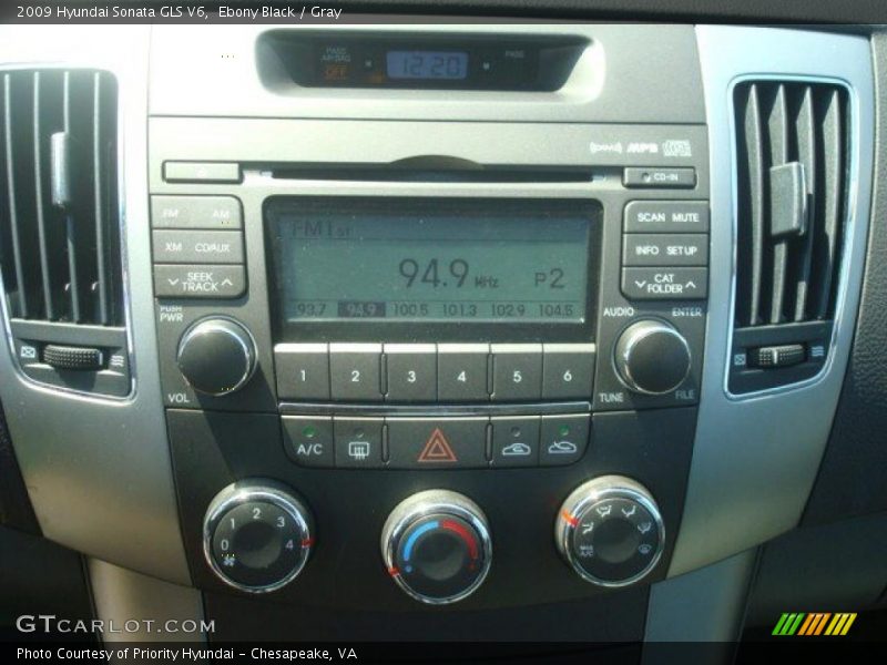 Ebony Black / Gray 2009 Hyundai Sonata GLS V6