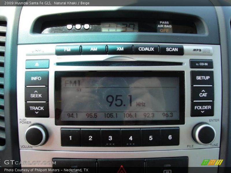 Natural Khaki / Beige 2009 Hyundai Santa Fe GLS
