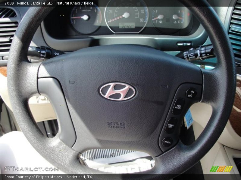 Natural Khaki / Beige 2009 Hyundai Santa Fe GLS