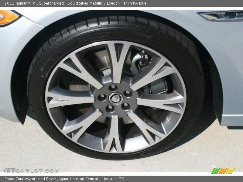 Liquid Silver Metallic / London Tan/Navy Blue 2011 Jaguar XJ XJL Supercharged