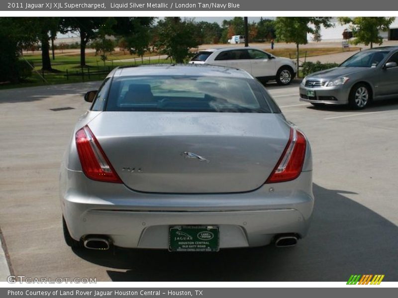 Liquid Silver Metallic / London Tan/Navy Blue 2011 Jaguar XJ XJL Supercharged