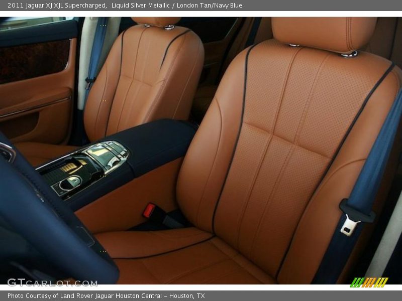 Liquid Silver Metallic / London Tan/Navy Blue 2011 Jaguar XJ XJL Supercharged