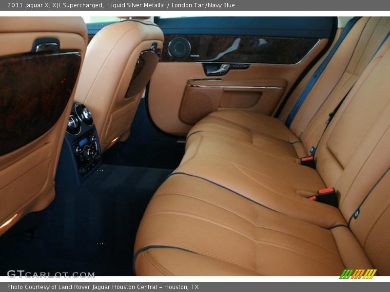 Liquid Silver Metallic / London Tan/Navy Blue 2011 Jaguar XJ XJL Supercharged