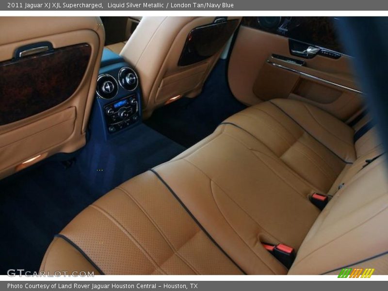Liquid Silver Metallic / London Tan/Navy Blue 2011 Jaguar XJ XJL Supercharged