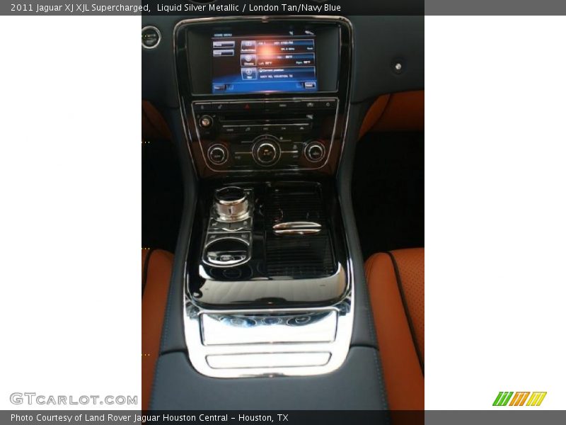 Liquid Silver Metallic / London Tan/Navy Blue 2011 Jaguar XJ XJL Supercharged