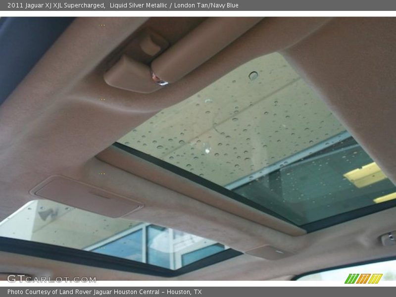 Liquid Silver Metallic / London Tan/Navy Blue 2011 Jaguar XJ XJL Supercharged