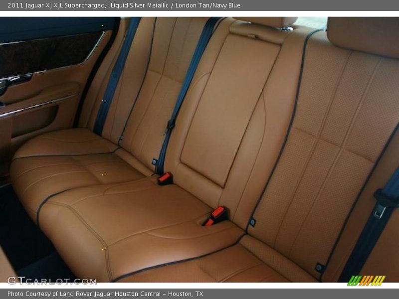 Liquid Silver Metallic / London Tan/Navy Blue 2011 Jaguar XJ XJL Supercharged