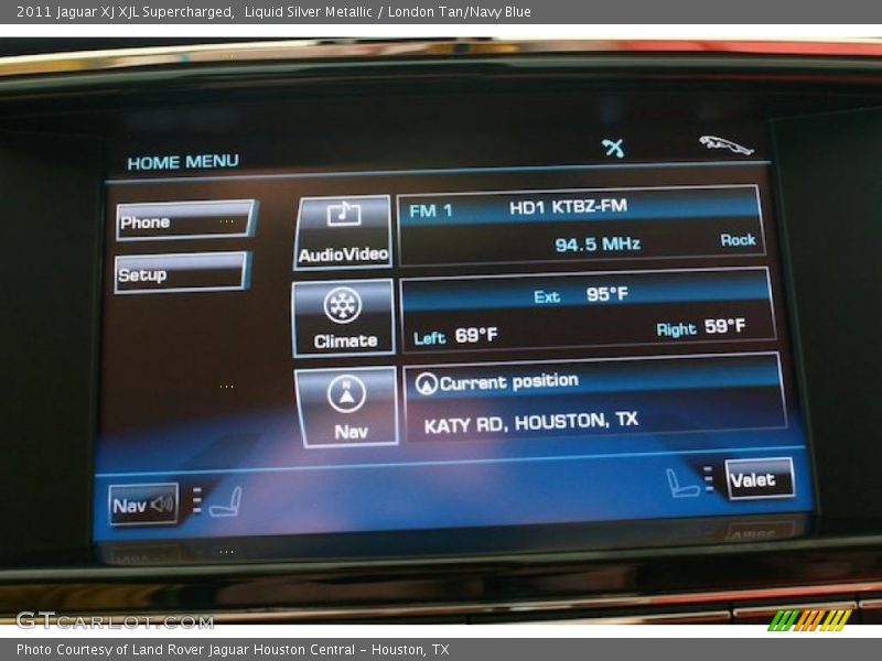 Liquid Silver Metallic / London Tan/Navy Blue 2011 Jaguar XJ XJL Supercharged