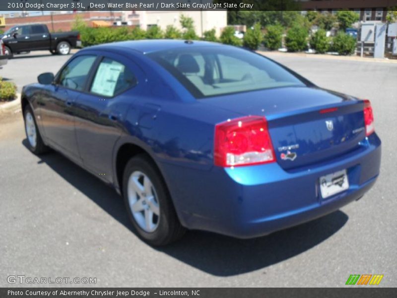 Deep Water Blue Pearl / Dark Slate Gray/Light Slate Gray 2010 Dodge Charger 3.5L