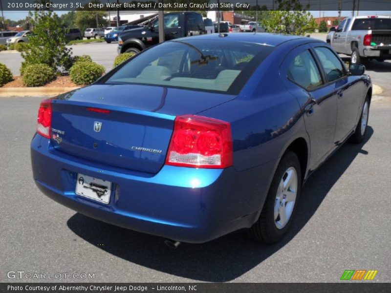 Deep Water Blue Pearl / Dark Slate Gray/Light Slate Gray 2010 Dodge Charger 3.5L