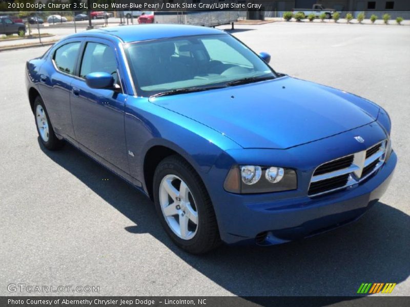 Deep Water Blue Pearl / Dark Slate Gray/Light Slate Gray 2010 Dodge Charger 3.5L