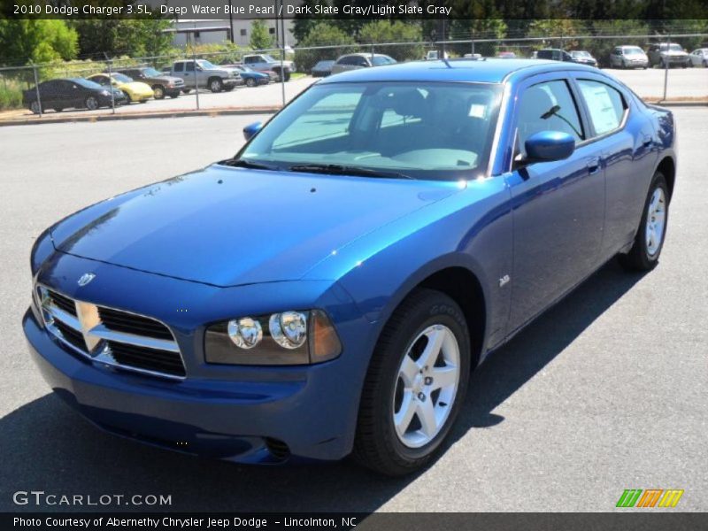 Deep Water Blue Pearl / Dark Slate Gray/Light Slate Gray 2010 Dodge Charger 3.5L