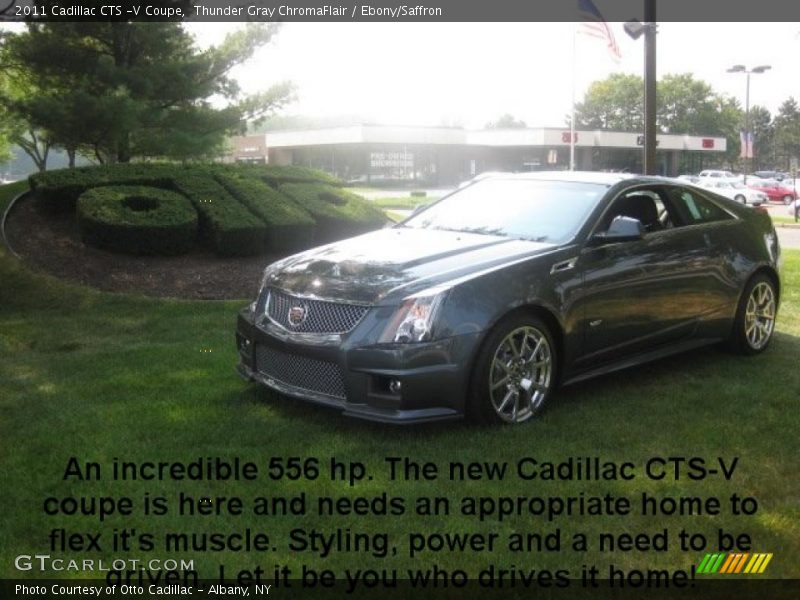 Thunder Gray ChromaFlair / Ebony/Saffron 2011 Cadillac CTS -V Coupe