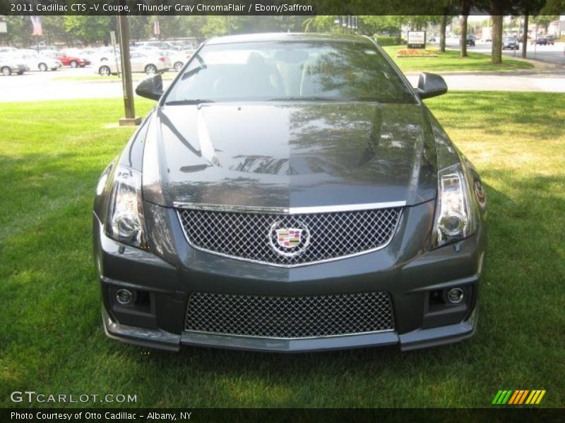 Thunder Gray ChromaFlair / Ebony/Saffron 2011 Cadillac CTS -V Coupe