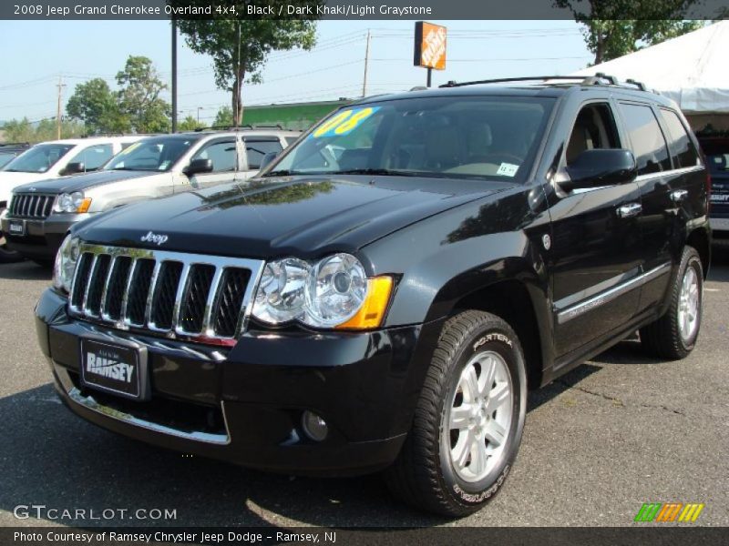 Black / Dark Khaki/Light Graystone 2008 Jeep Grand Cherokee Overland 4x4