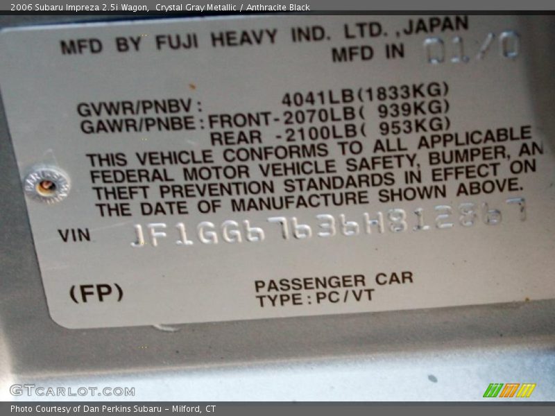 Crystal Gray Metallic / Anthracite Black 2006 Subaru Impreza 2.5i Wagon