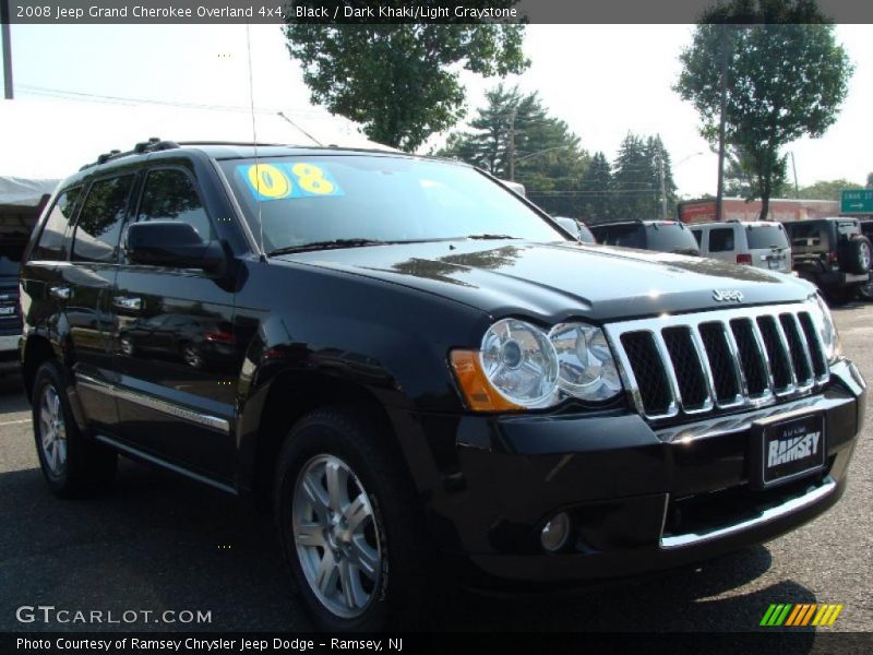 Black / Dark Khaki/Light Graystone 2008 Jeep Grand Cherokee Overland 4x4