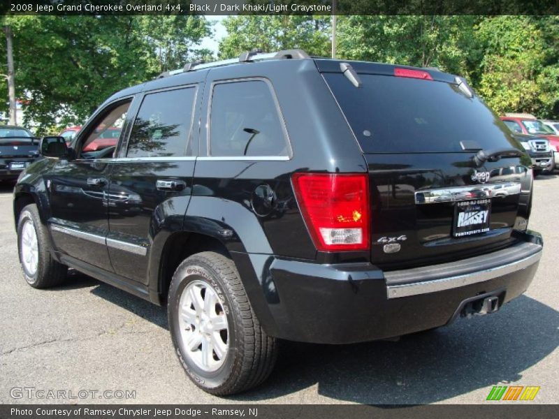 Black / Dark Khaki/Light Graystone 2008 Jeep Grand Cherokee Overland 4x4