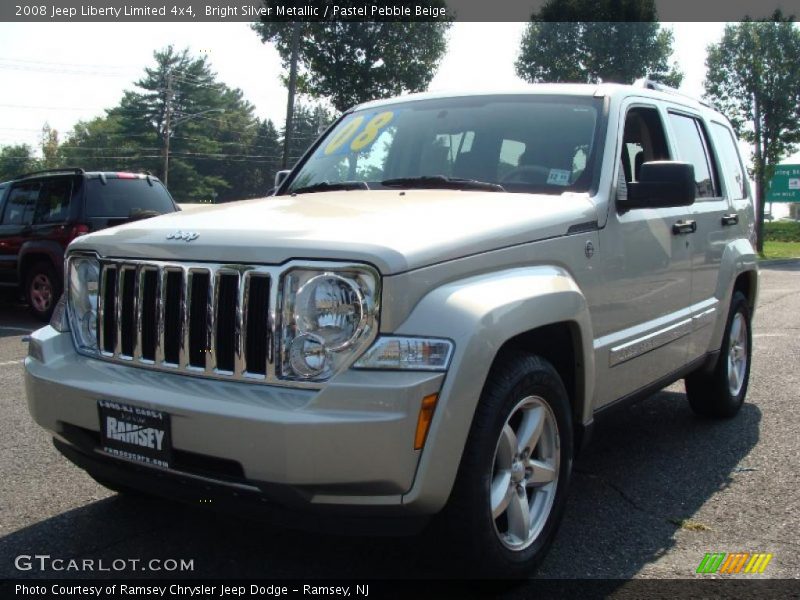 Bright Silver Metallic / Pastel Pebble Beige 2008 Jeep Liberty Limited 4x4