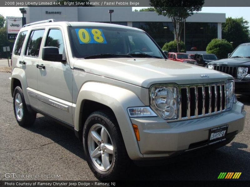 Bright Silver Metallic / Pastel Pebble Beige 2008 Jeep Liberty Limited 4x4