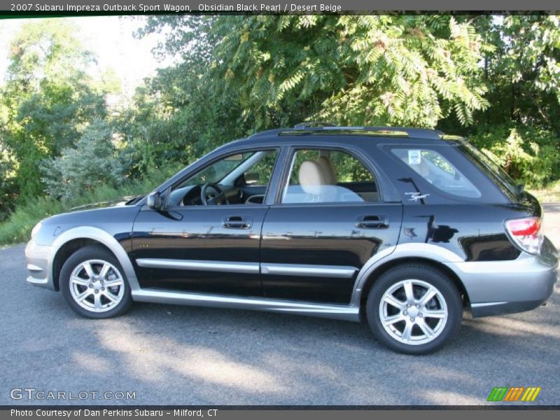 Obsidian Black Pearl / Desert Beige 2007 Subaru Impreza Outback Sport Wagon
