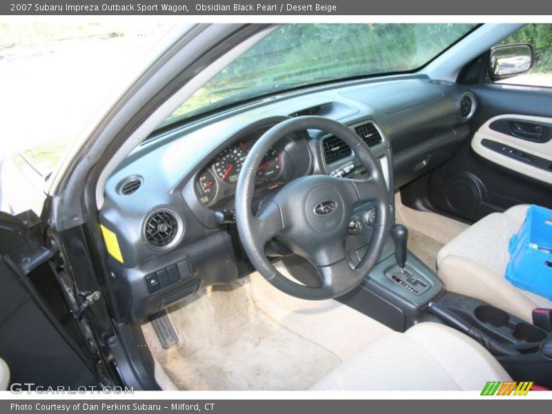 Obsidian Black Pearl / Desert Beige 2007 Subaru Impreza Outback Sport Wagon