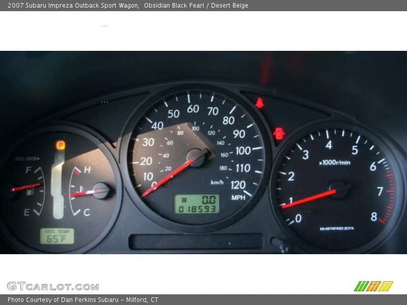 Obsidian Black Pearl / Desert Beige 2007 Subaru Impreza Outback Sport Wagon