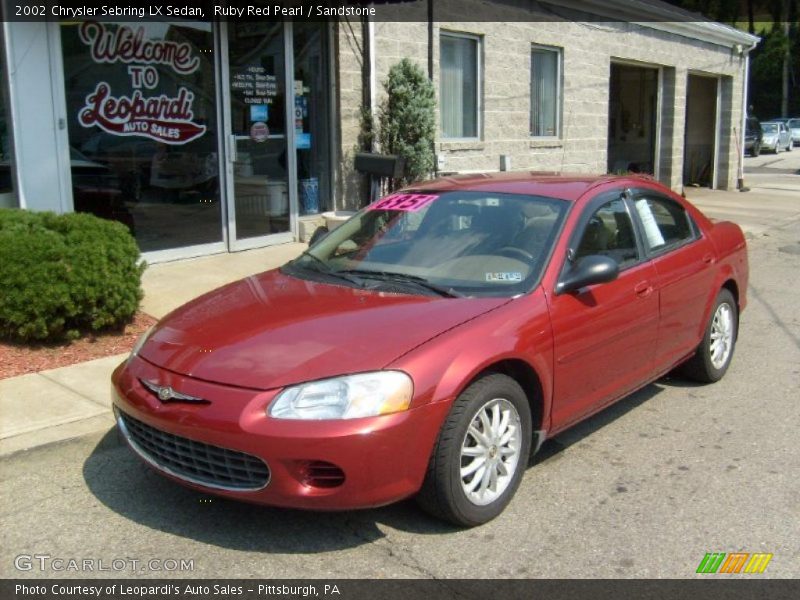 Ruby Red Pearl / Sandstone 2002 Chrysler Sebring LX Sedan